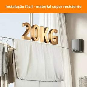 Varal Invisível Retrátil de Aço inox - Tazzi🔥 QUEIMA DE ESTOQUE VERÃO