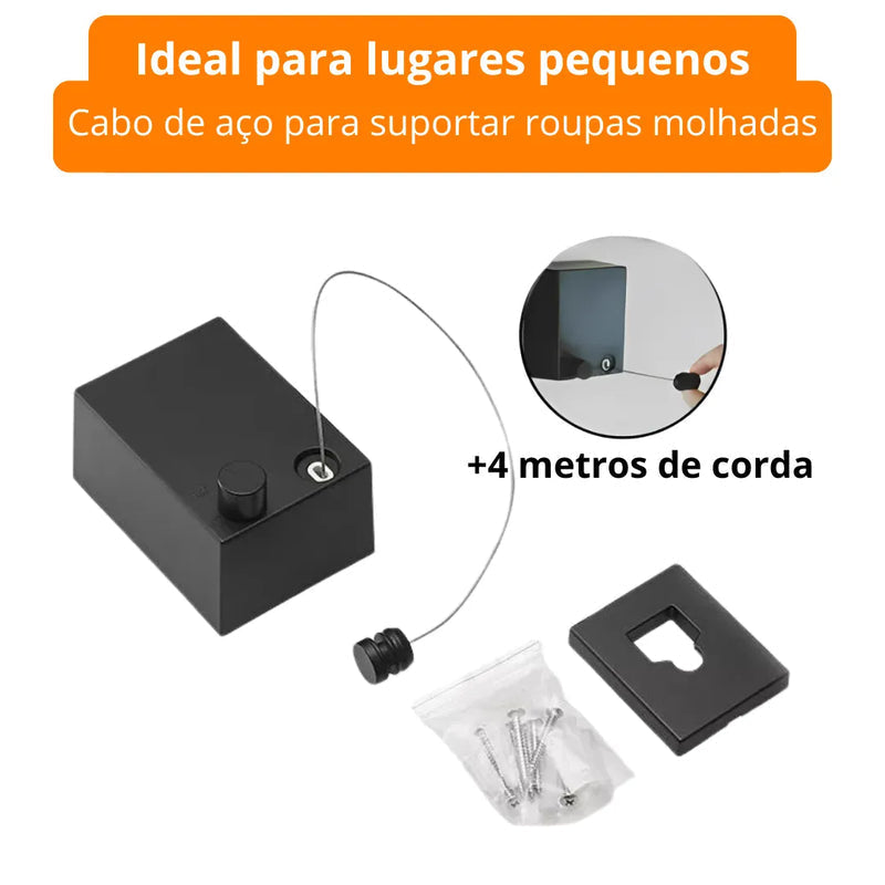 Varal Invisível Retrátil de Aço inox - Tazzi🔥 QUEIMA DE ESTOQUE VERÃO